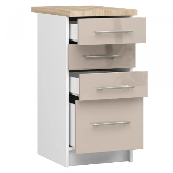 Ak furniture Kuchyňská skříňka Olivie S 40 cm 4S bílá/cappucino lesk