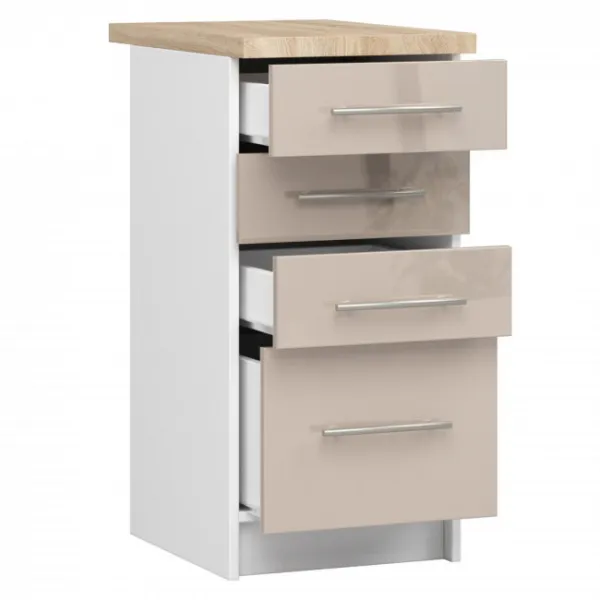 Ak furniture Kuchyňská skříňka Olivie S 40 cm 4S bílá/cappucino lesk