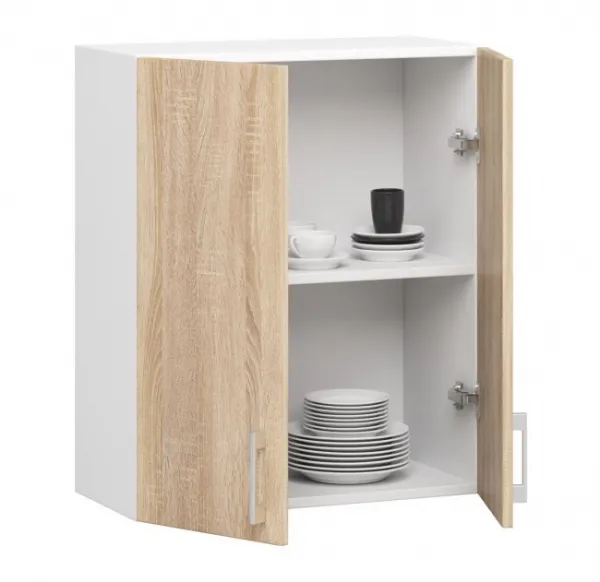 Ak furniture Kuchynská závesná skrinka Š 60cm D2 H720 Artus biela/sonoma