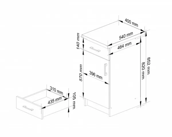 Ak furniture Kuchynská linka Artus S40 D1SZ1 + pracovní deska Lima