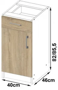 Ak furniture Kuchynská linka Artus S40 D1SZ1 + pracovní deska Lima