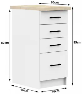 Ak furniture Kuchynská skrinka Olivie S 40 cm 4S biela