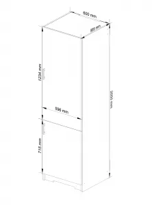Ak furniture Skriňa na vstavanú chladničku S 60cm Artus biela/sonoma