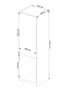 Ak furniture Skriňa na vstavanú chladničku S 60cm Artus biela/sonoma