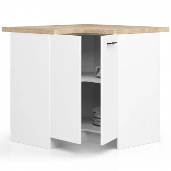 Ak furniture Kuchynská rohová skrinka Olivie S 90 cm biela