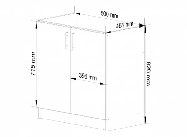 Ak furniture Kuchynská skrinka pod drez S 80 cm ZL Artus biela/sonoma