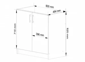 Ak furniture Kuchynská skrinka pod drez S 80 cm ZL Artus biela/sonoma