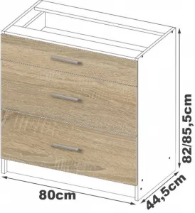 Ak furniture Kuchynská skrinka Artus S80 SZ3