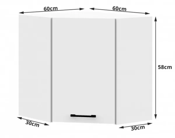 Ak furniture Kuchynská skrinka Olivia W 60/60 cm cm biela - závesná rohová