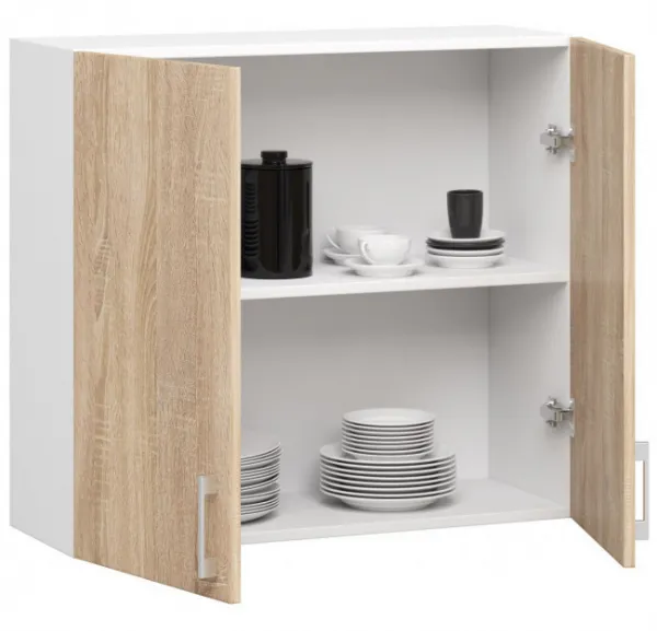 Ak furniture Kuchynská závesná skrinka Š 80cm D2 H720 Artus biela/sonoma