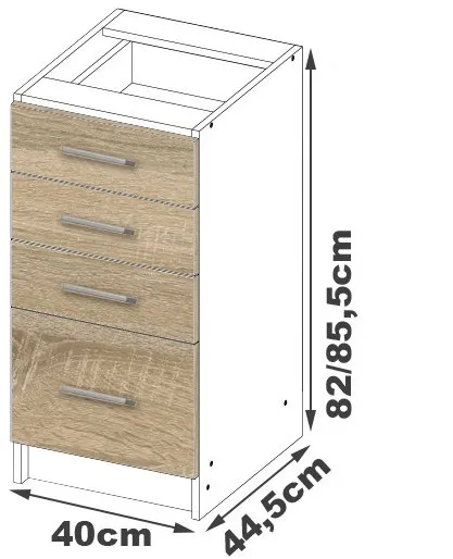 Ak furniture Kuchynská skrinka Artus S40 SZ4