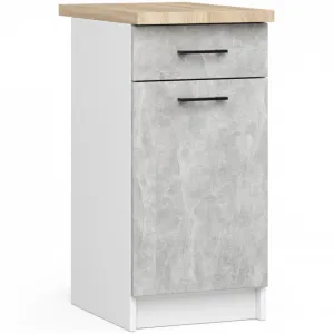 Ak furniture Kuchynská linka Olivie 3 m biela/betón/dub sonoma