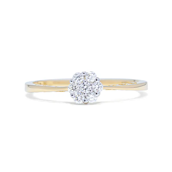 Blink-Blink Žiarivý diamantový prsteň zo žltého zlata 0.15 ct1438ZDG