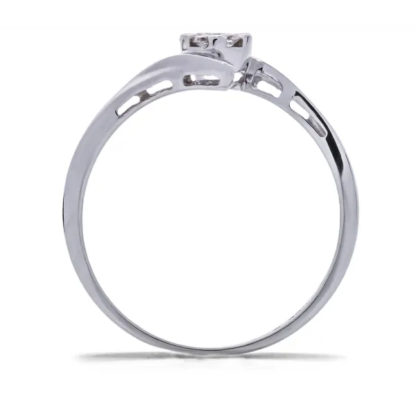 Blink-Blink Žiarivý diamantový prsteň z bieleho zlata 0.12 ct1422BDG