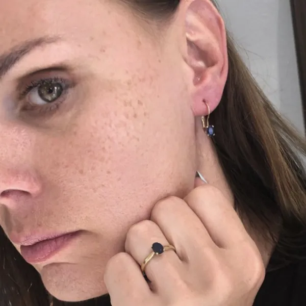 Blink-Blink Náušnice zo žltého zlata so Zafírom3268ZZG
