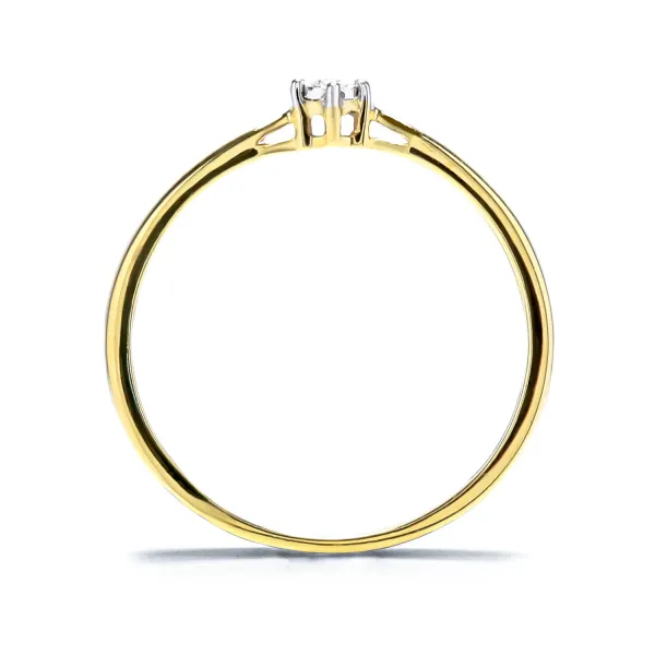 Blink-Blink Romantický zlatý prsteň s diamantom 0.02 ct1178ZDG