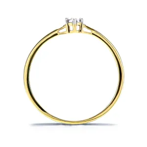 Blink-Blink Romantický zlatý prsteň s diamantom 0.02 ct1178ZDG