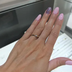 Blink-Blink Romantický zlatý prsteň s diamantom 0.02 ct1178ZDG