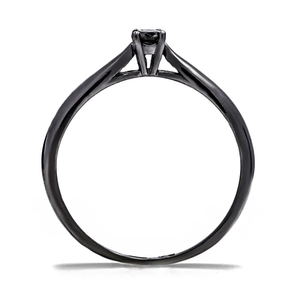 Blink-Blink Zlatý prsteň ruthenium a čierny diamant 0.13 ct1052CcDG