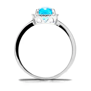 Blink-Blink Diamantový prsteň z bieleho zlata s Topásom2246BToG