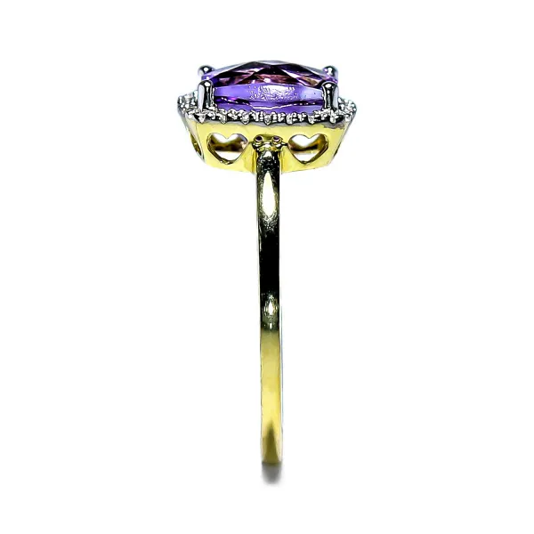 Blink-Blink Zlatý diamantový prsteň s Ametystom2226ZAG