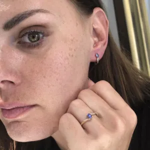Blink-Blink Diamantové náušnice z bieleho zlata s Tanzanitom3362BTG