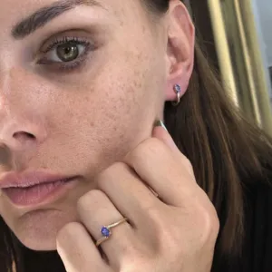 Blink-Blink Diamantové náušnice zo žltého zlata s Tanzanitom3362ZTG