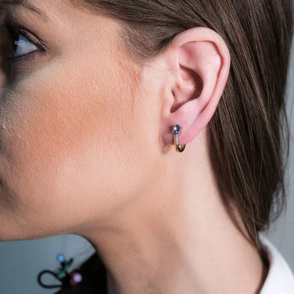Blink-Blink Diamantové náušnice zo žltého zlata s Tanzanitom3362ZTG