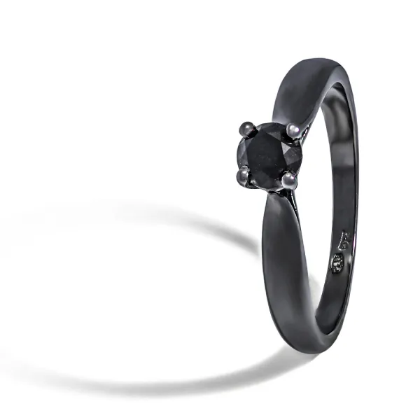 Blink-Blink Diamantový zlatý prsteň v čiernej farbe 0.51 ct1121CDG