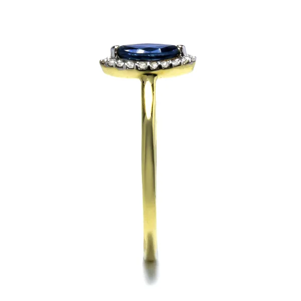 Blink-Blink Výnimočný zlatý prsteň s diamantmi a Zafírom2204ZZG