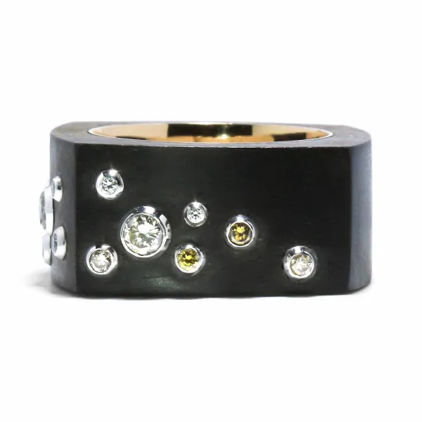 Blink-Blink Netradičný drevený prsteň s diamantmi v ružovom zlate 0.544 ct1941RDRB