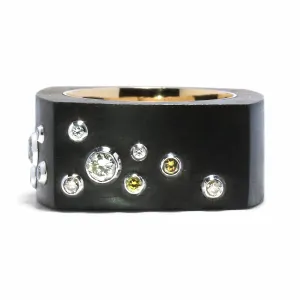 Blink-Blink Netradičný drevený prsteň s diamantmi v ružovom zlate 0.544 ct1941RDRB