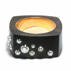 Blink-Blink Netradičný drevený prsteň s diamantmi v ružovom zlate 0.544 ct1941RDRB