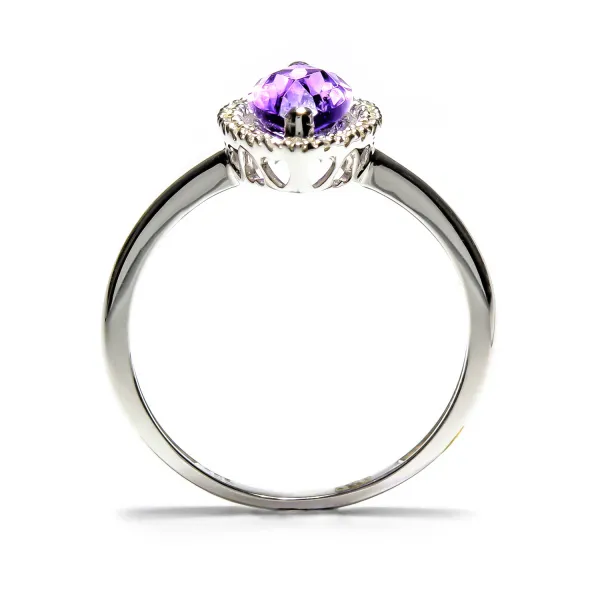 Blink-Blink Výnimočný diamantový prsteň s Ametystom2202BAmG