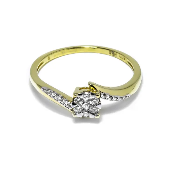 Blink-Blink Výnimočný diamantový prsteň zo žltého zlata 0.20 ct1552ZDG