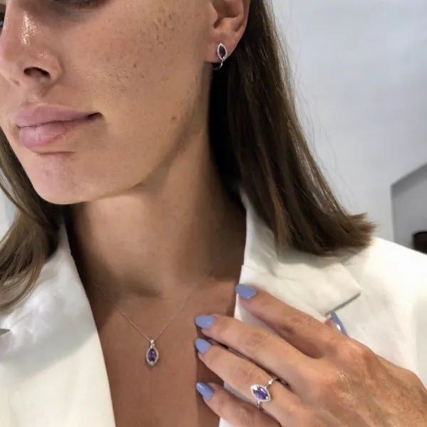 Blink-Blink Výnimočný diamantový prívesok s Ametystom4228BAG