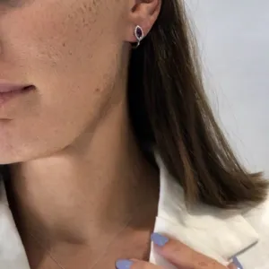Blink-Blink Výnimočné diamantové náušnice z bieleho zlata s Ametystom3354BAG