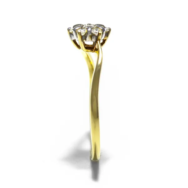 Blink-Blink Jedinečný prsteň s diamantmi osadenými v tvare kvetiny 0.22 ct1532ZD
