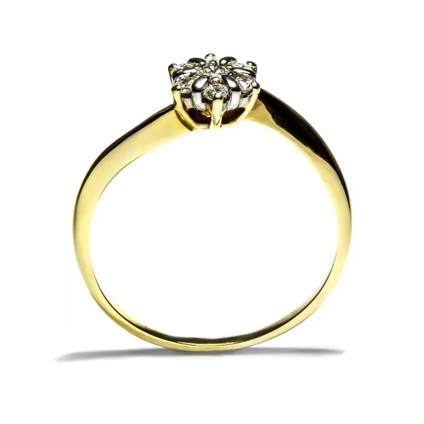Blink-Blink Jedinečný prsteň s diamantmi osadenými v tvare kvetiny 0.22 ct1532ZD