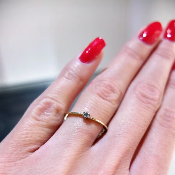 Blink-Blink Jemný prsteň s diamantom 0.03 ct1168BDG