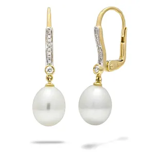 Blink-Blink Luxusné diamantové náušnice z bieleho zlata s Perlou3266BPA