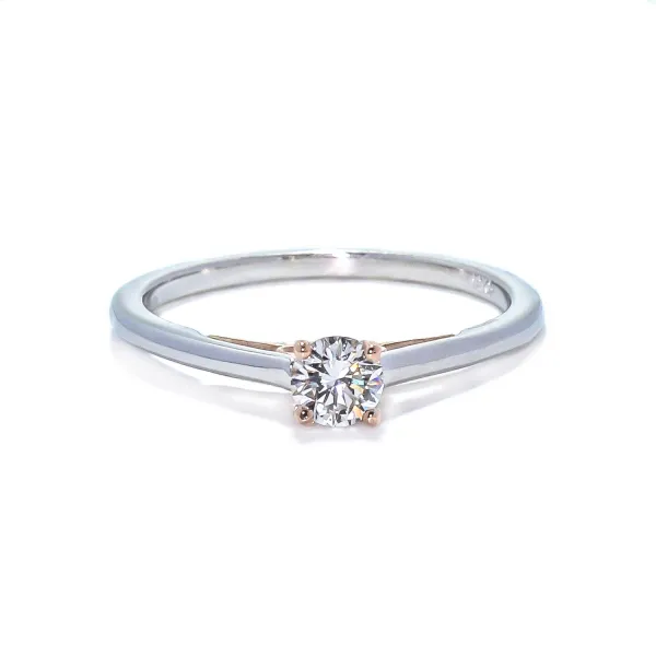 Blink-Blink Luxusný diamantový prsteň z bielo-ružového zlata 0.30 ct1200BrDS