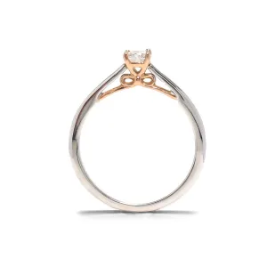 Blink-Blink Luxusný diamantový prsteň z bielo-ružového zlata 0.30 ct1200BrDS