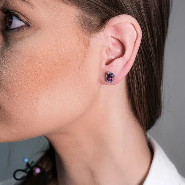 Blink-Blink Diamantové náušnice zo žltého zlata s Ametystom3160ZAG