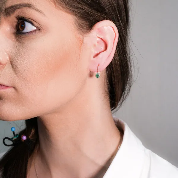 Blink-Blink Jedinečné diamantové náušnice zo žltého zlata so Smaragdom3201ZSmA