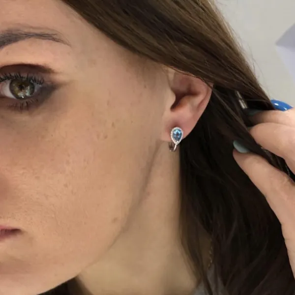 Blink-Blink Krásne diamantové náušnice s Topásom3360BTG