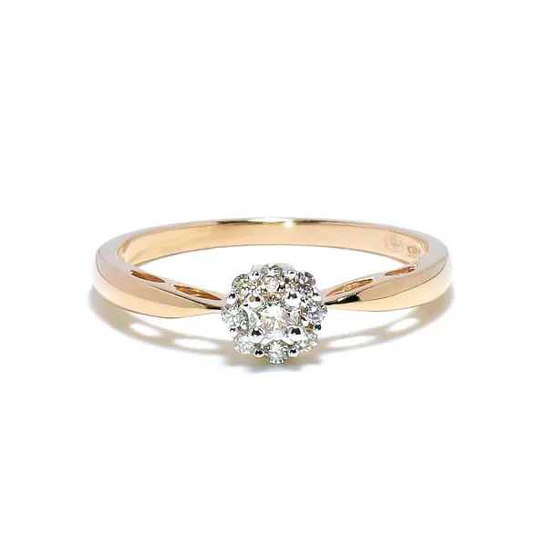 Blink-Blink Elegantný diamantový prsteň  z ružového zlata 0.16 ct1440RDG