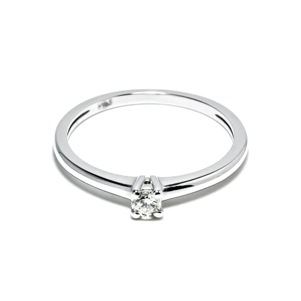 Blink-Blink Elegantný prsteň z bieleho zlata s diamantom 0.10 ct1174BDG