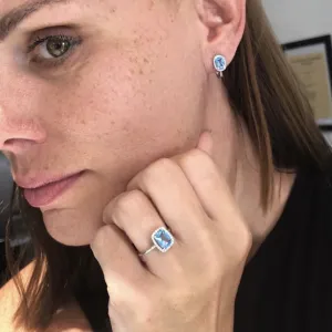 Blink-Blink Elegantné diamantové náušnice z bieleho zlata s Topásom3356BTG