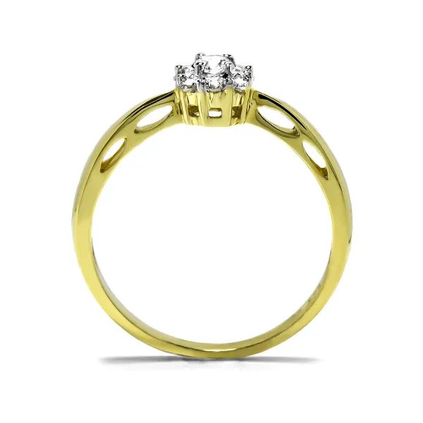 Blink-Blink Elegantný diamantový prsteň zo zlata 0.16 ct1440ZDG